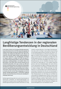 Titelseite der Beilage „Langfristige Tendenzen in der regionalen Bevölkerungsentwicklung in Deutschland“ zur Geographischen Rundschau 11/2021 (verweist auf: Langfristige Tendenzen in der regionalen Bevölkerungsentwicklung in Deutschland)